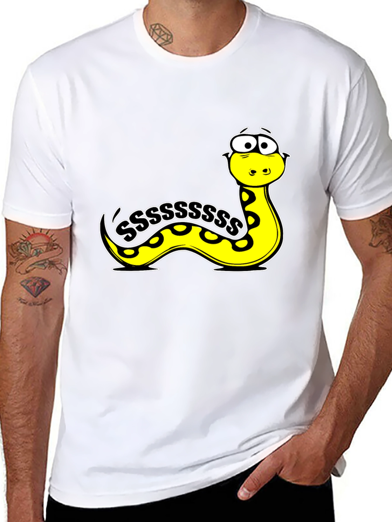 Cartoon Snake S T-Shirt - Fun Graphic Tee