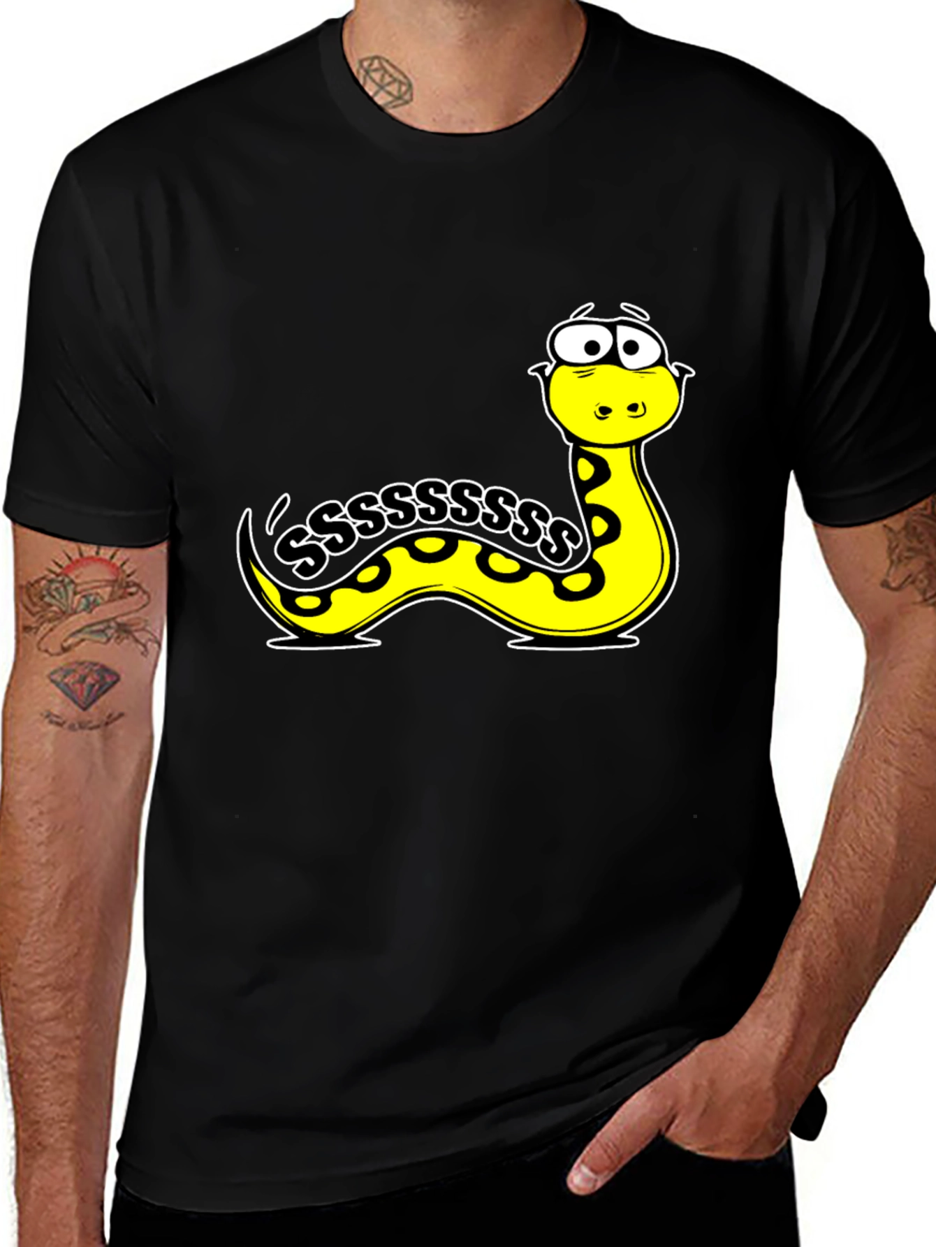 Cartoon Snake S T-Shirt - Fun Graphic Tee