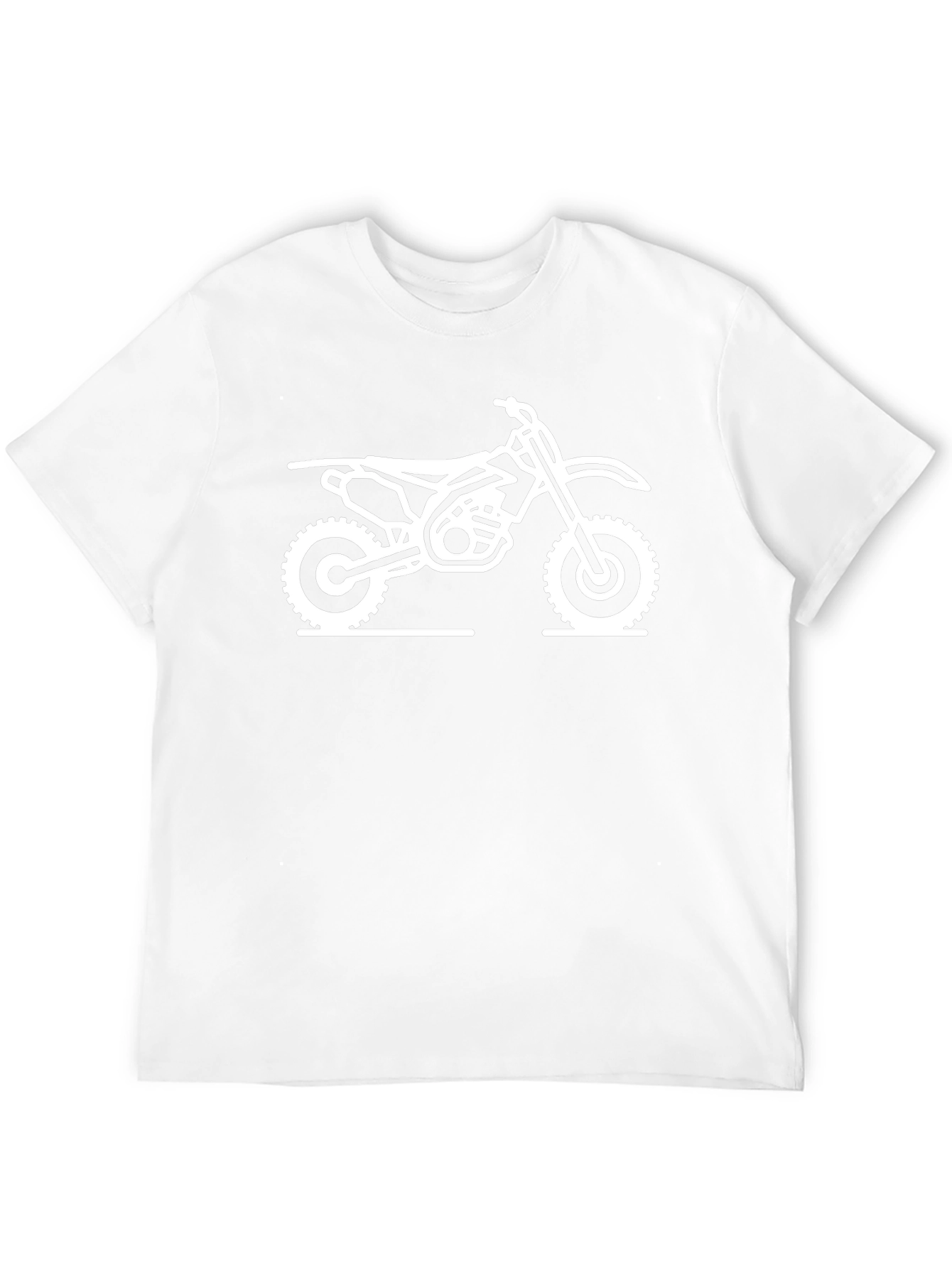 Black T-Shirt with White Motorcycle Graphic