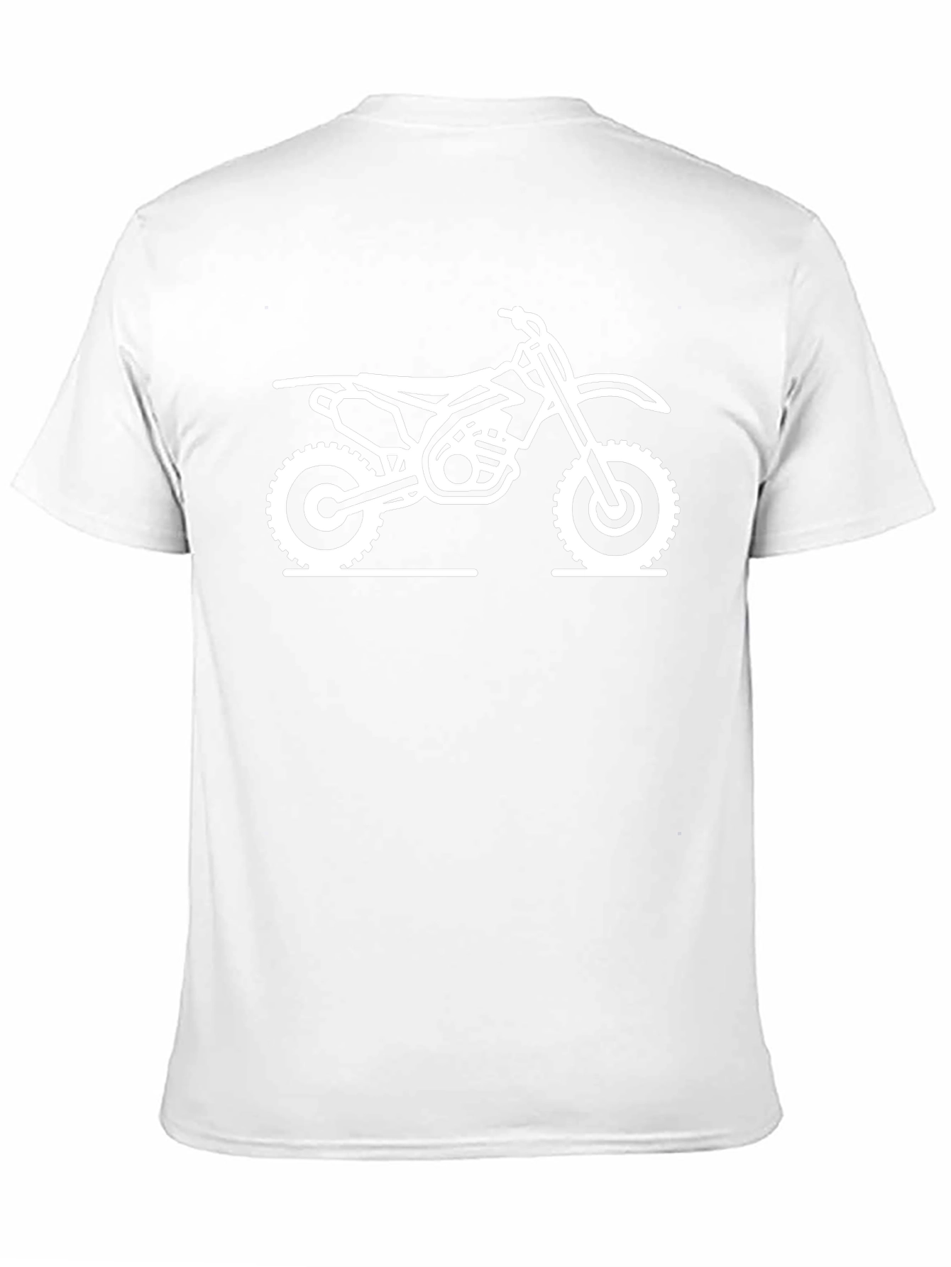 Black T-Shirt with White Motorcycle Graphic