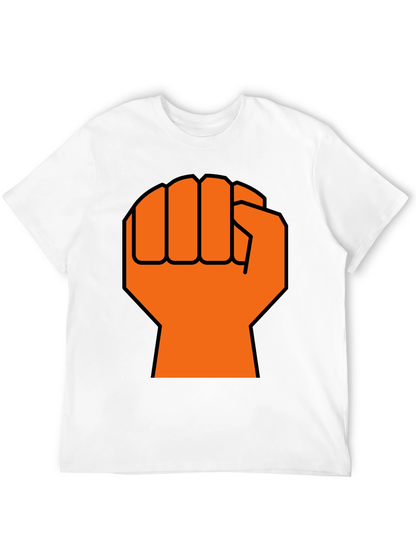 Orange Fist Graphic Black T-Shirt