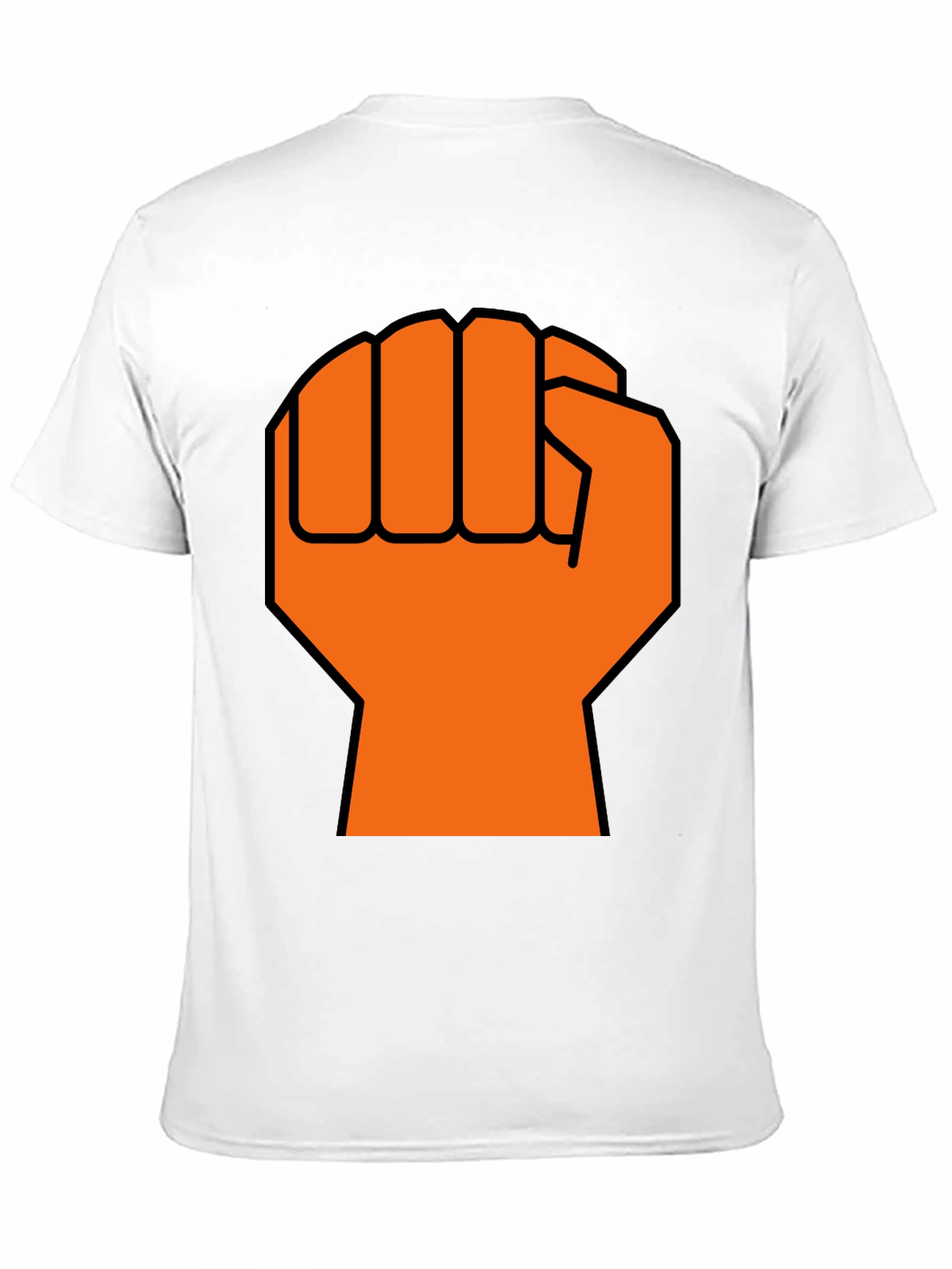 Orange Fist Graphic Black T-Shirt