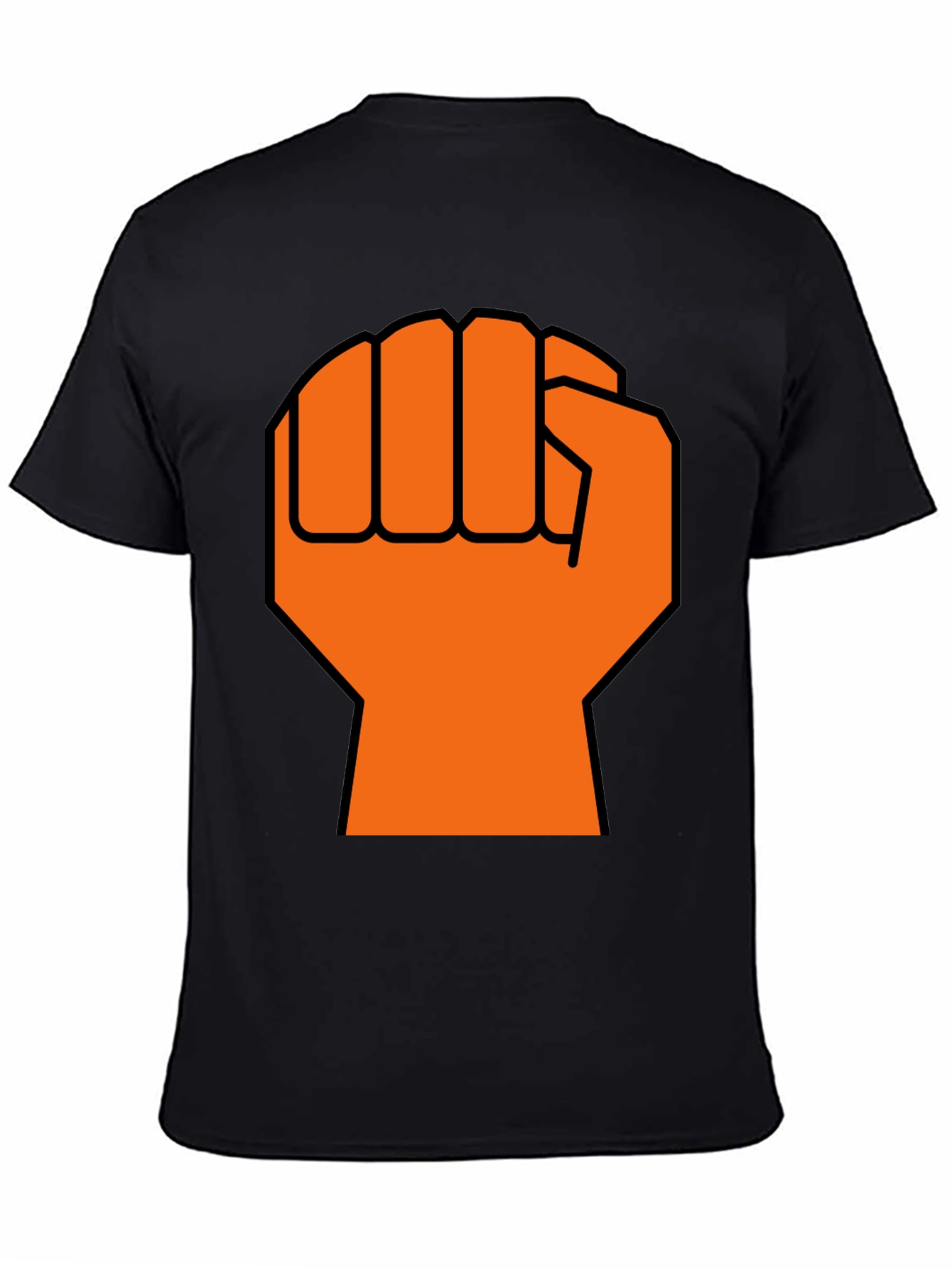 Orange Fist Graphic Black T-Shirt