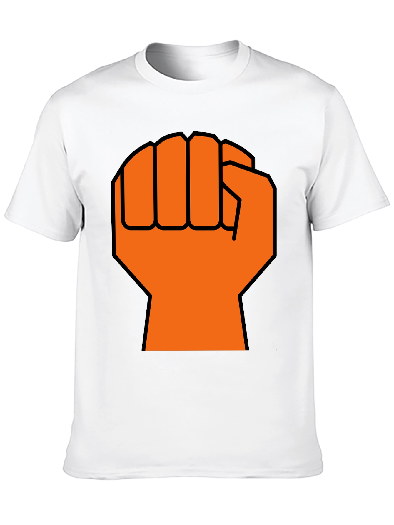 Orange Fist Graphic Black T-Shirt