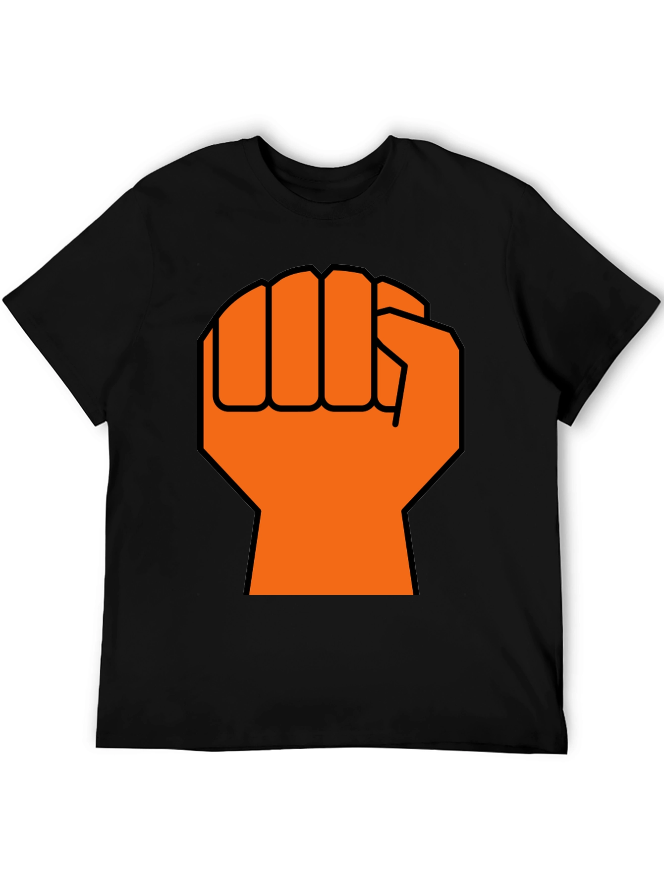 Orange Fist Graphic Black T-Shirt