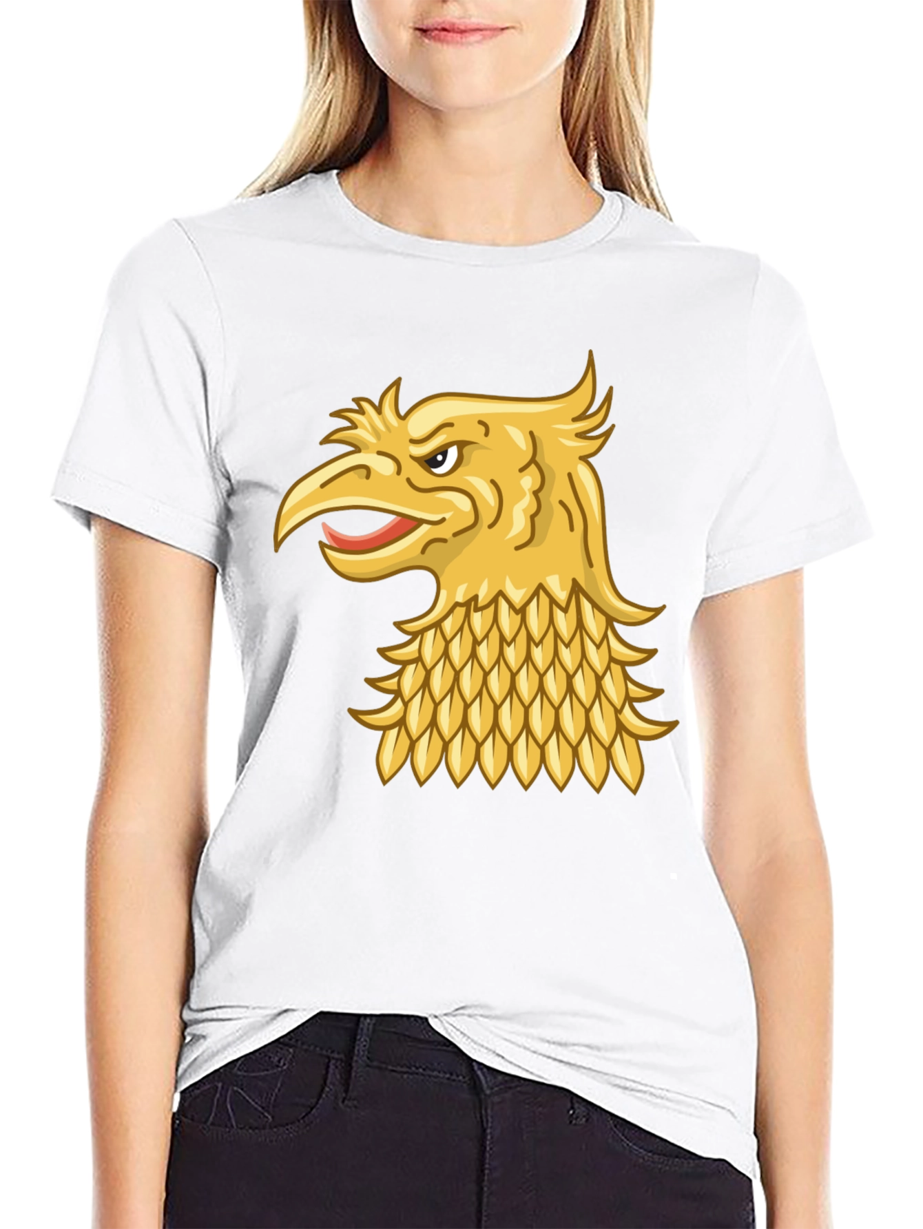 Black T-Shirt with Gold Griffin Design