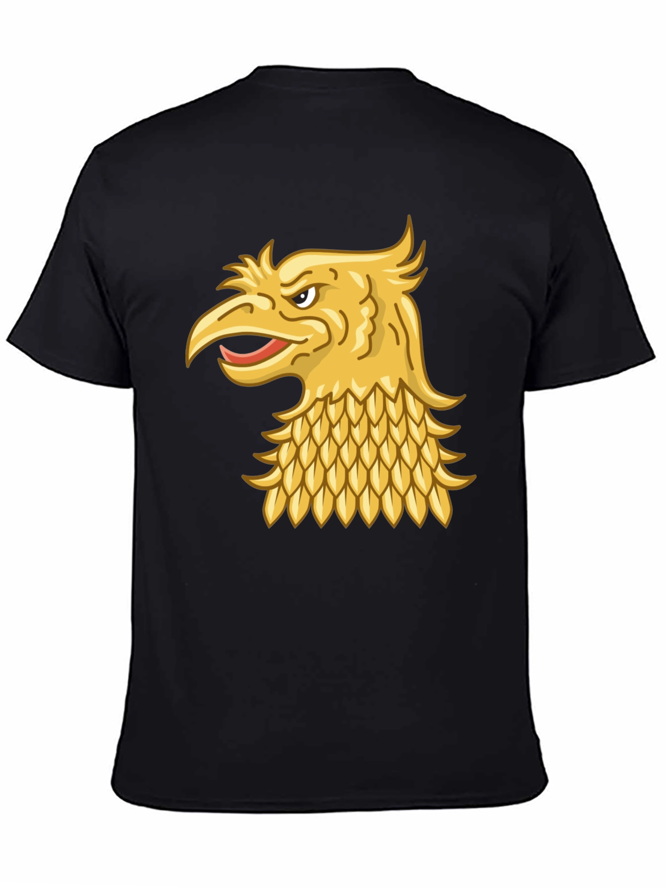 Black T-Shirt with Gold Griffin Design