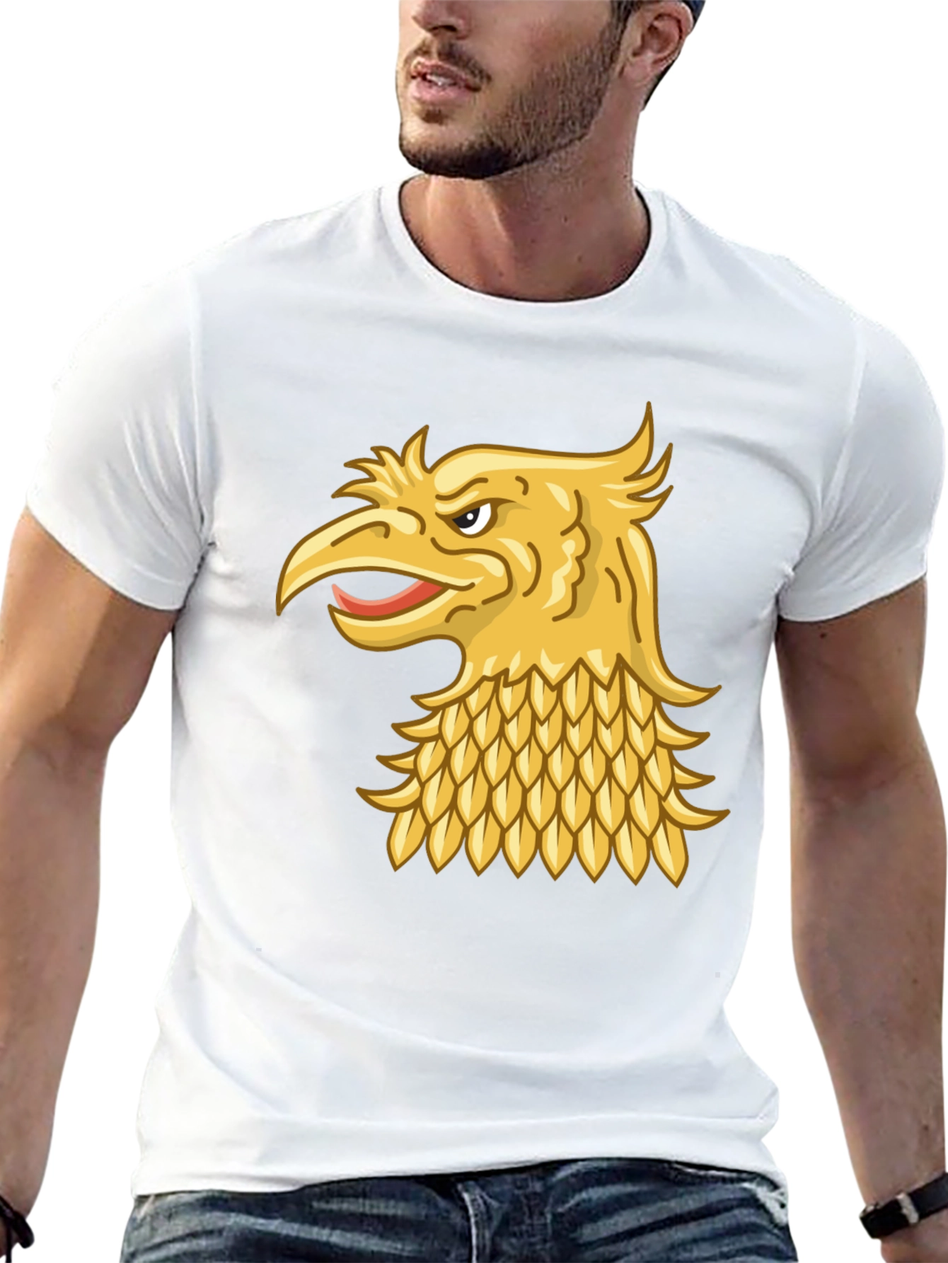 Black T-Shirt with Gold Griffin Design