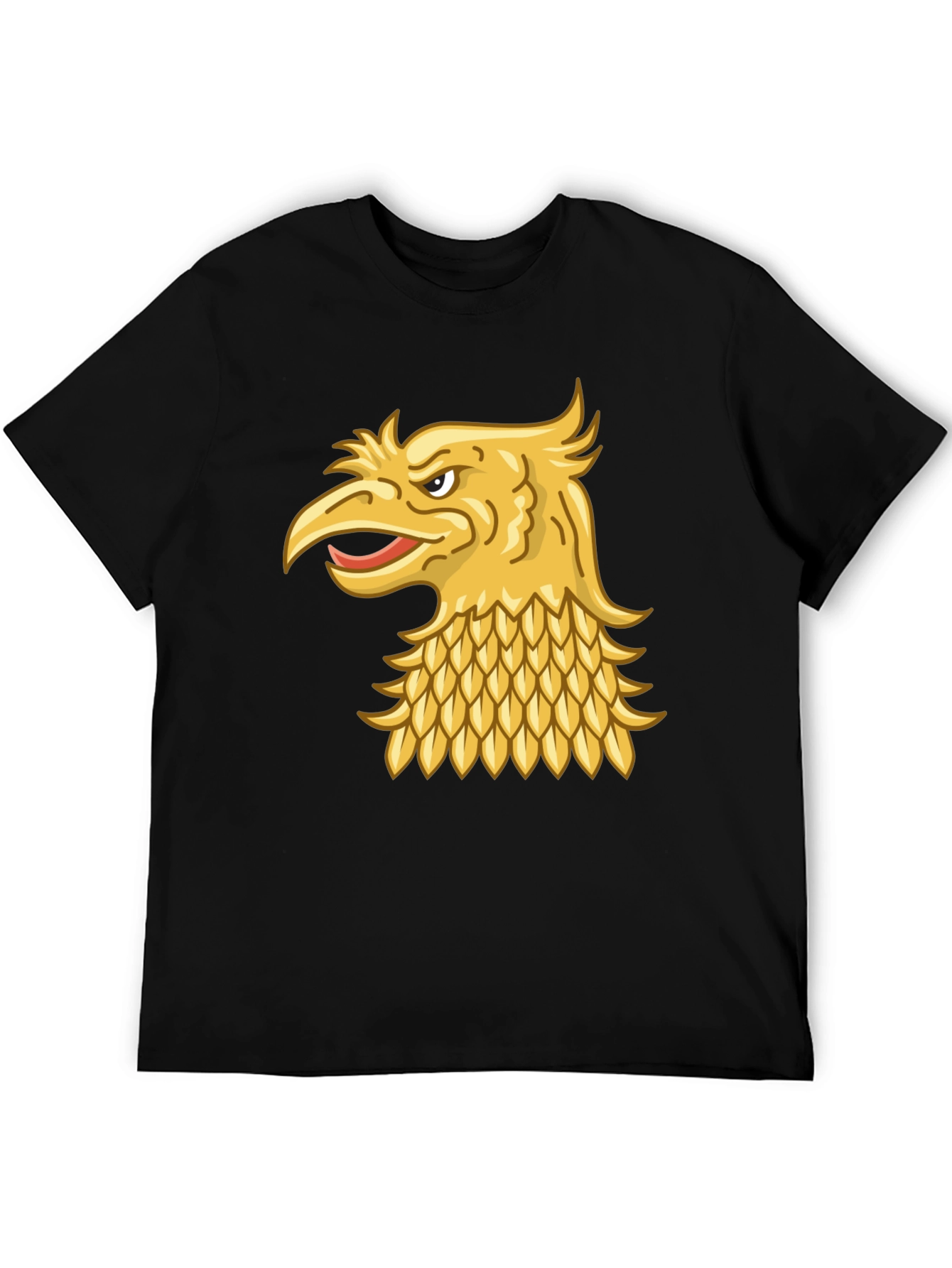 Black T-Shirt with Gold Griffin Design