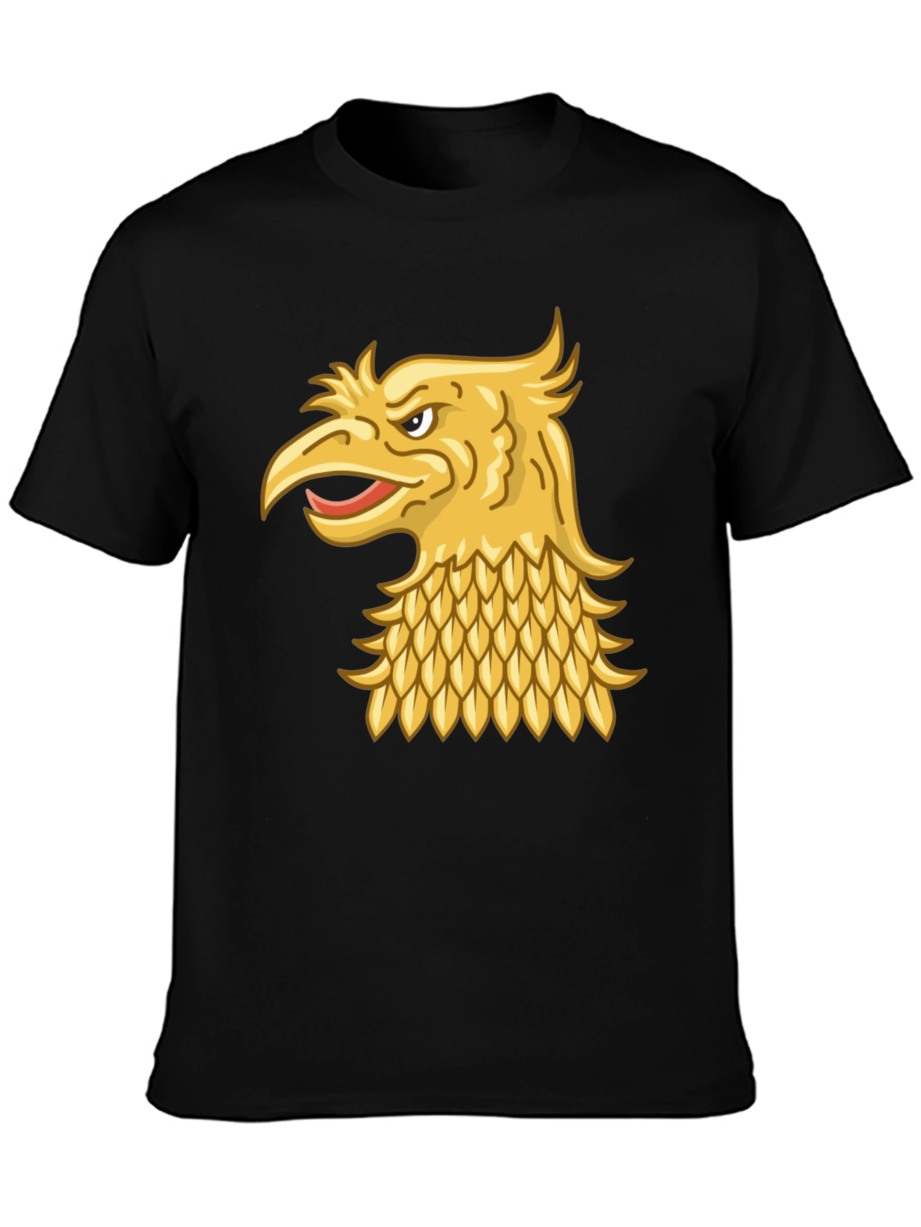 Black T-Shirt with Gold Griffin Design
