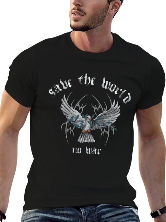 Save the World Dove Graphic Tee - Black