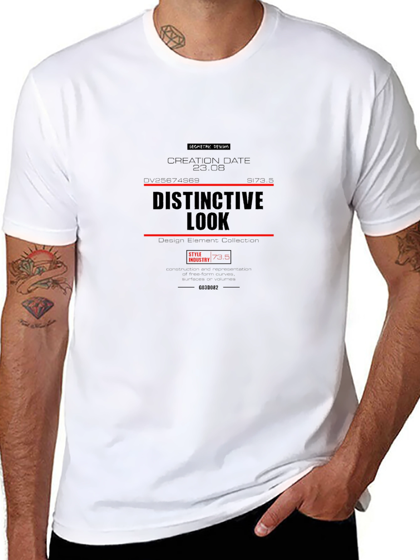 Distinctive Look Black Graphic Tee - Modern Style