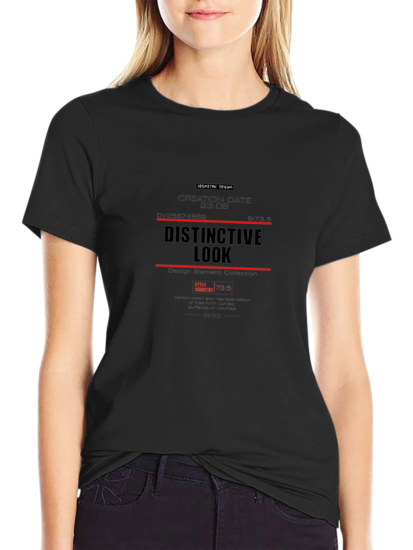 Distinctive Look Black Graphic Tee - Modern Style