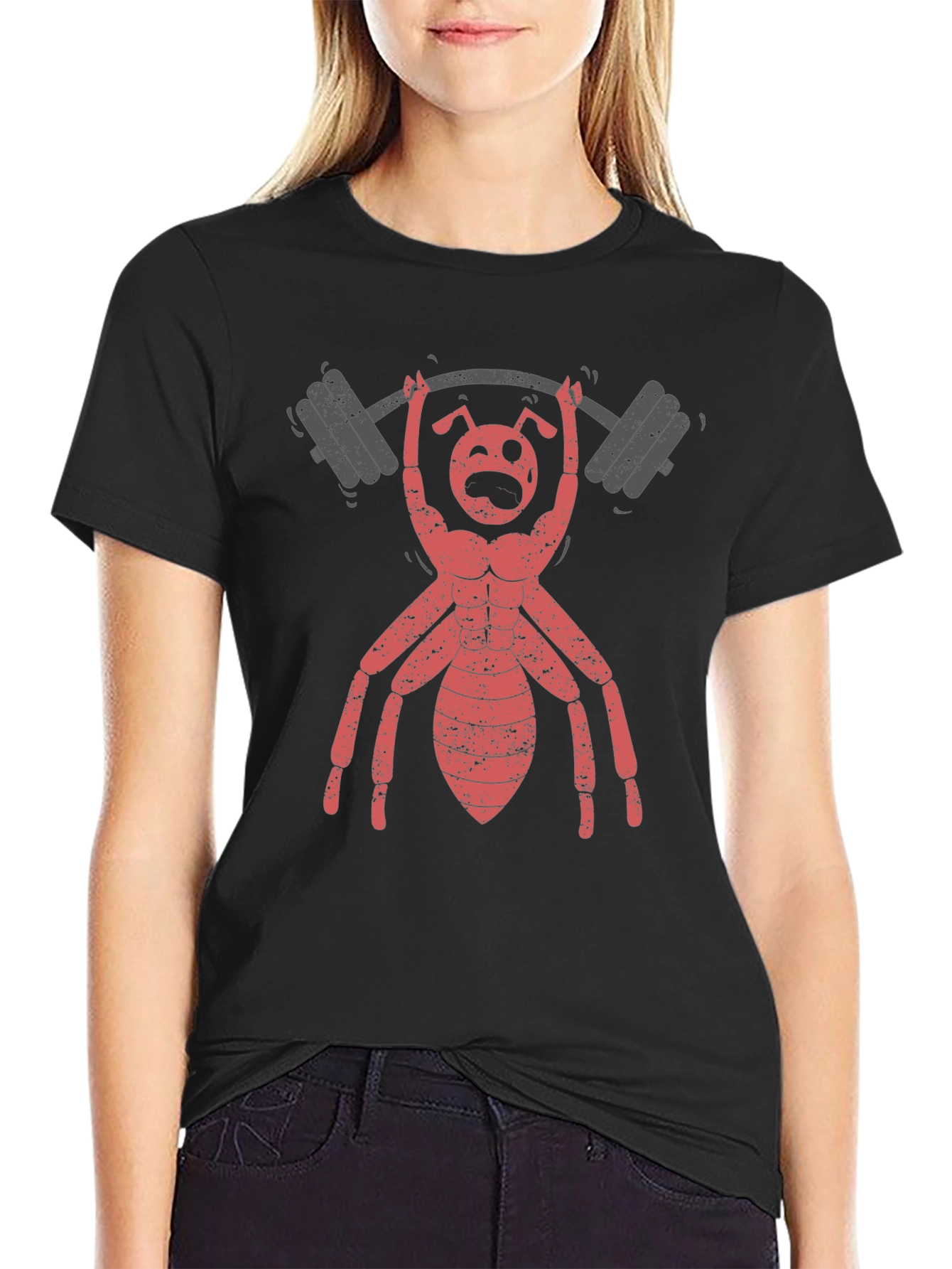 Ant Lifting Weights Graphic T-Shirt