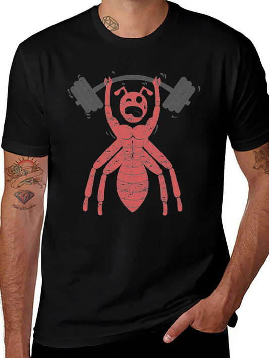 Ant Lifting Weights Graphic T-Shirt