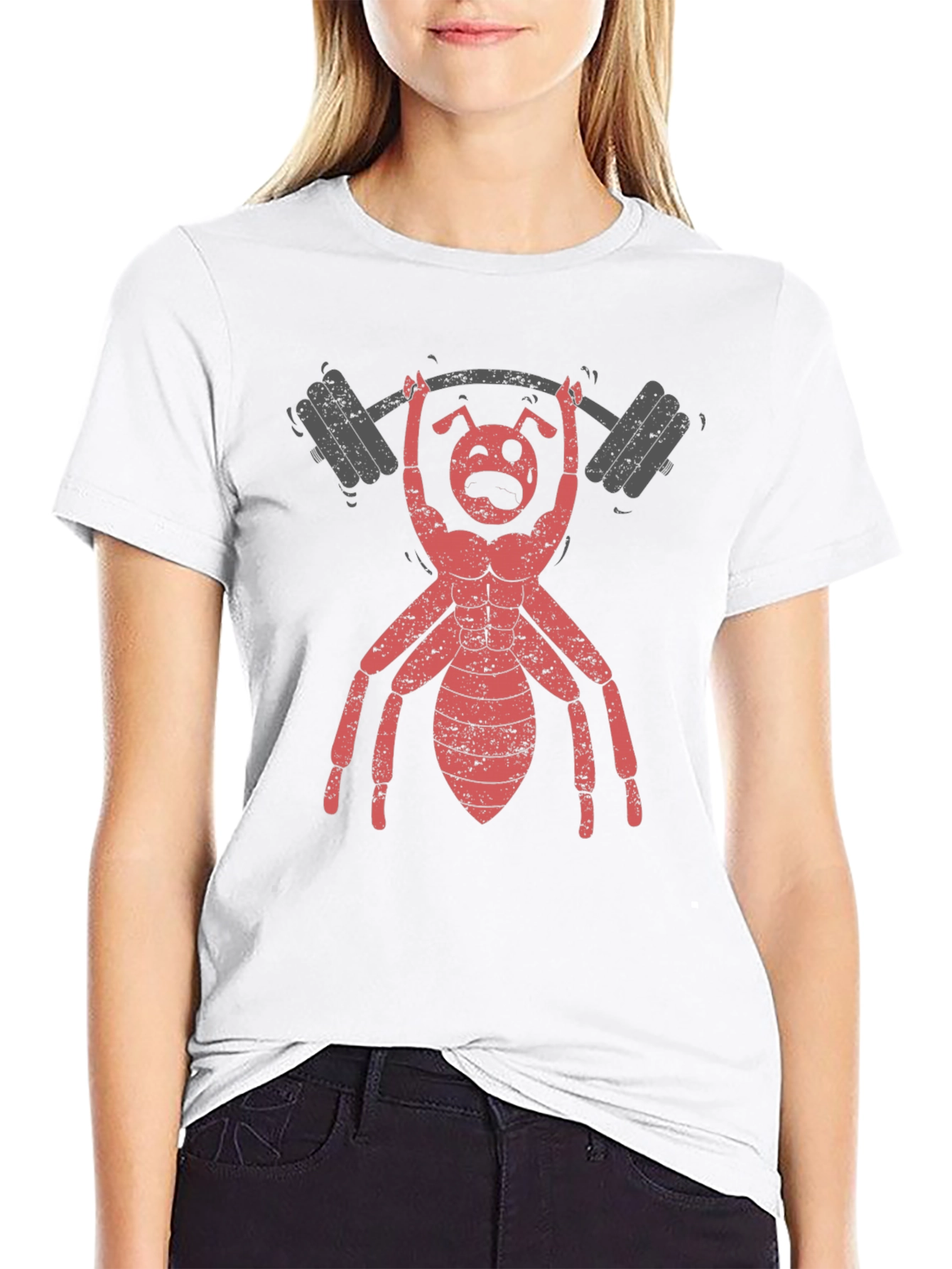 Ant Lifting Weights Graphic T-Shirt