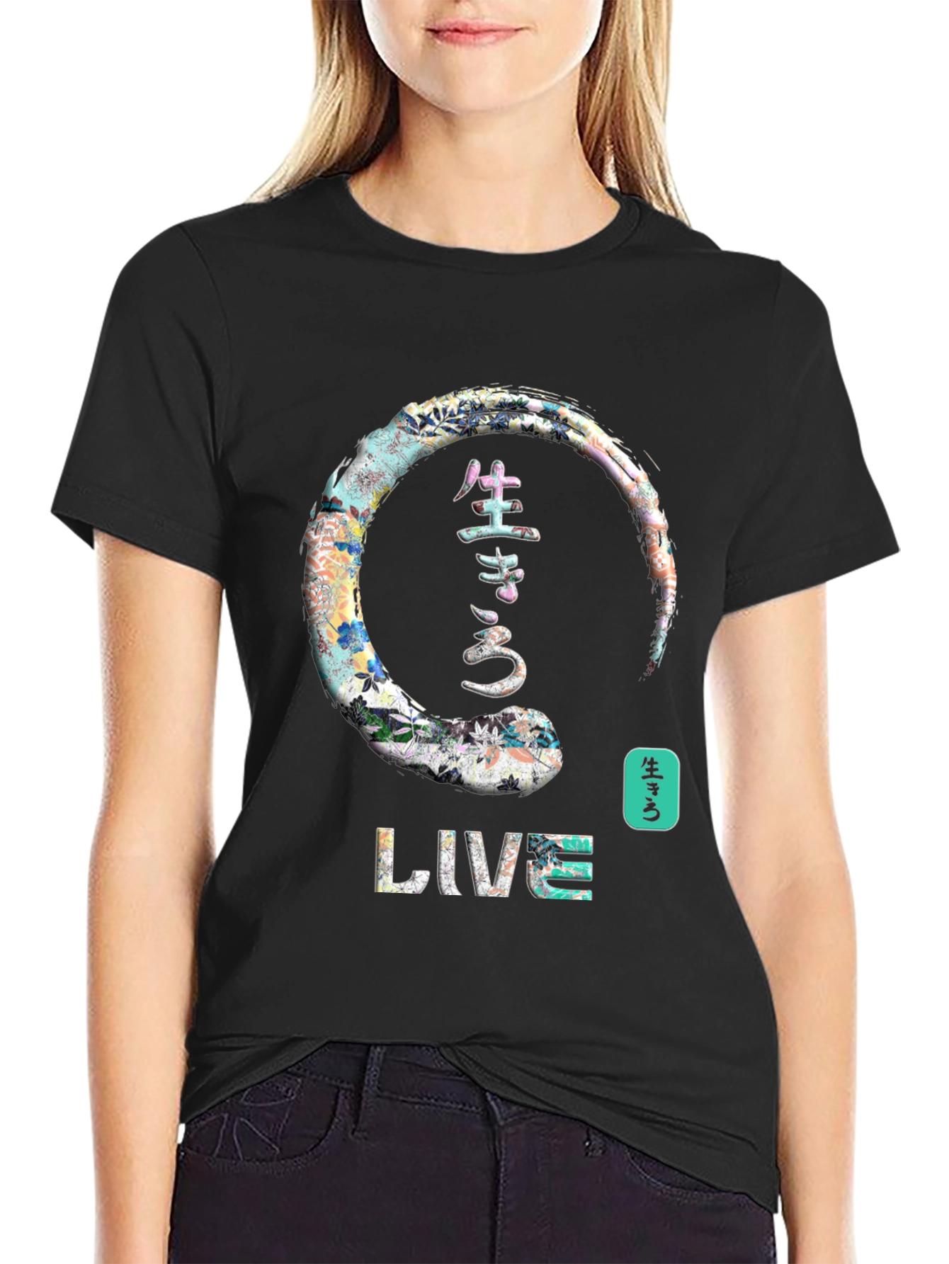 Live Japanese Enso Circle Graphic T-Shirt