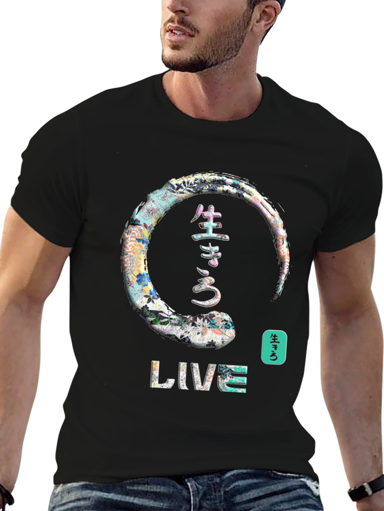 Live Japanese Enso Circle Graphic T-Shirt