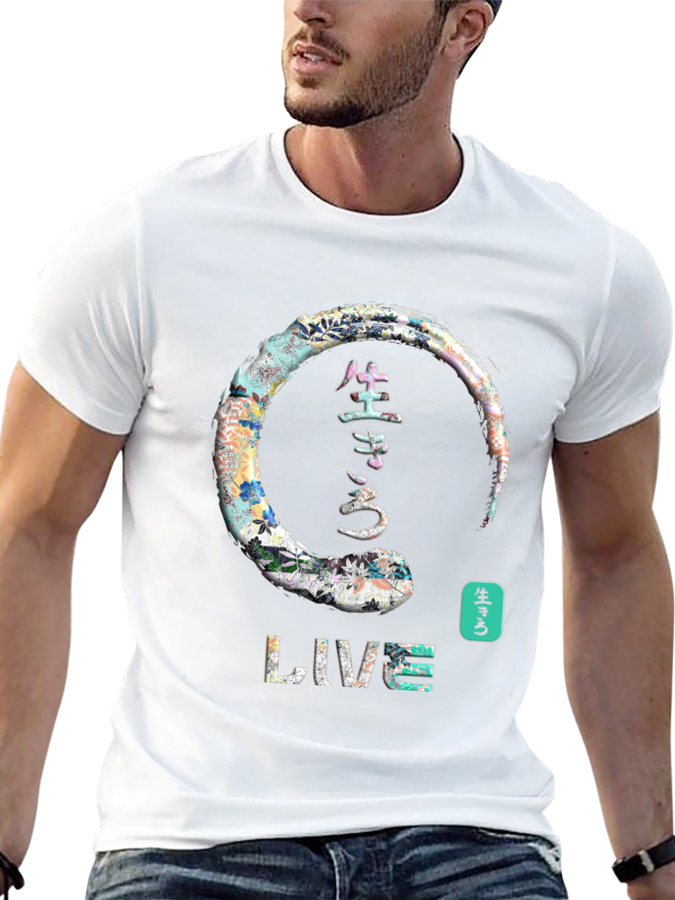 Live Japanese Enso Circle Graphic T-Shirt